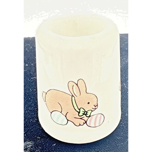 Vintage Lefton Easter Bunny & Chicks Thimble Style Candle Holders Set of 4 - Picture 7 of 16
